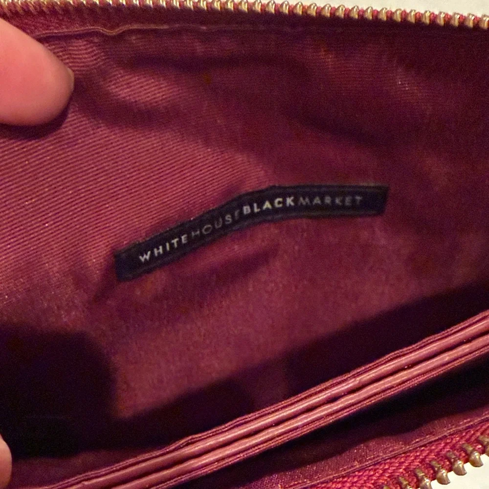 White House Black Market Burgundy Zip-Around Wallet - Picture 4 of 8